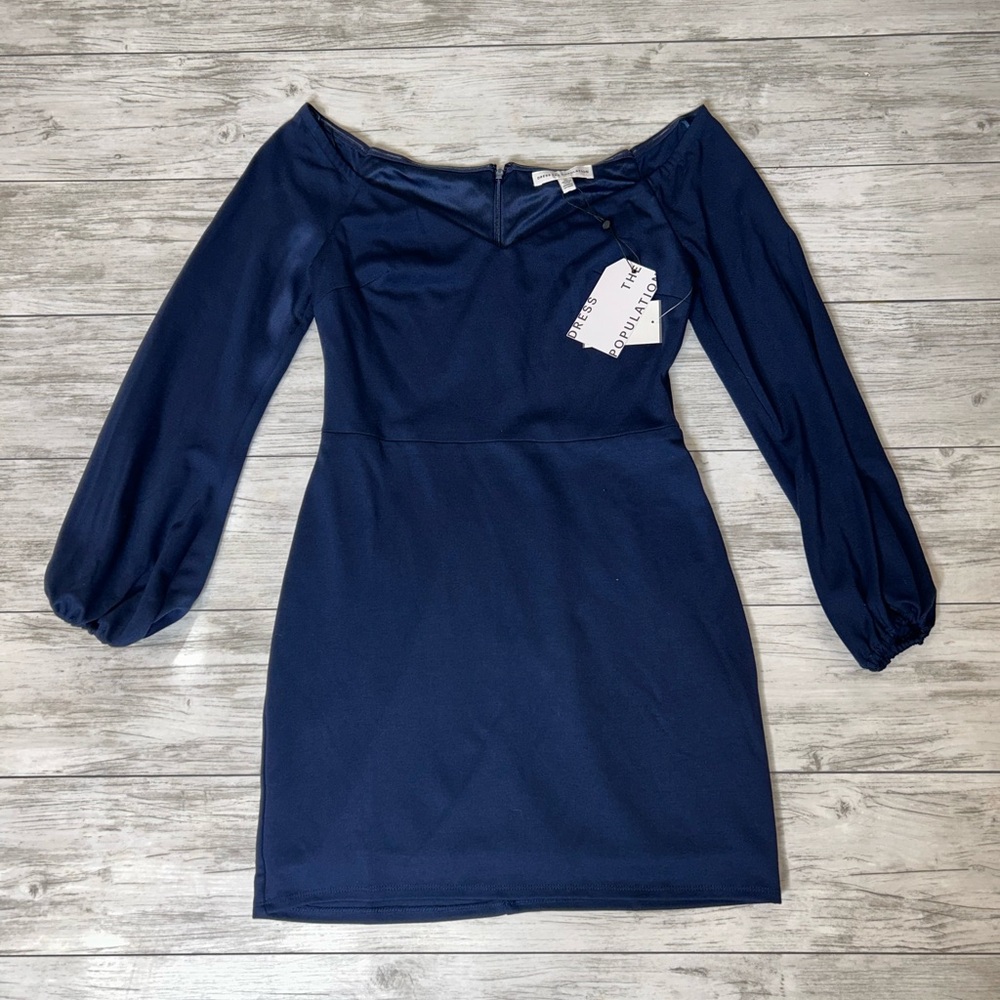 Dress the Population Navy Dress Size Medium NWT